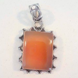 Sterling Silver (plated?) Carnelian Pendant